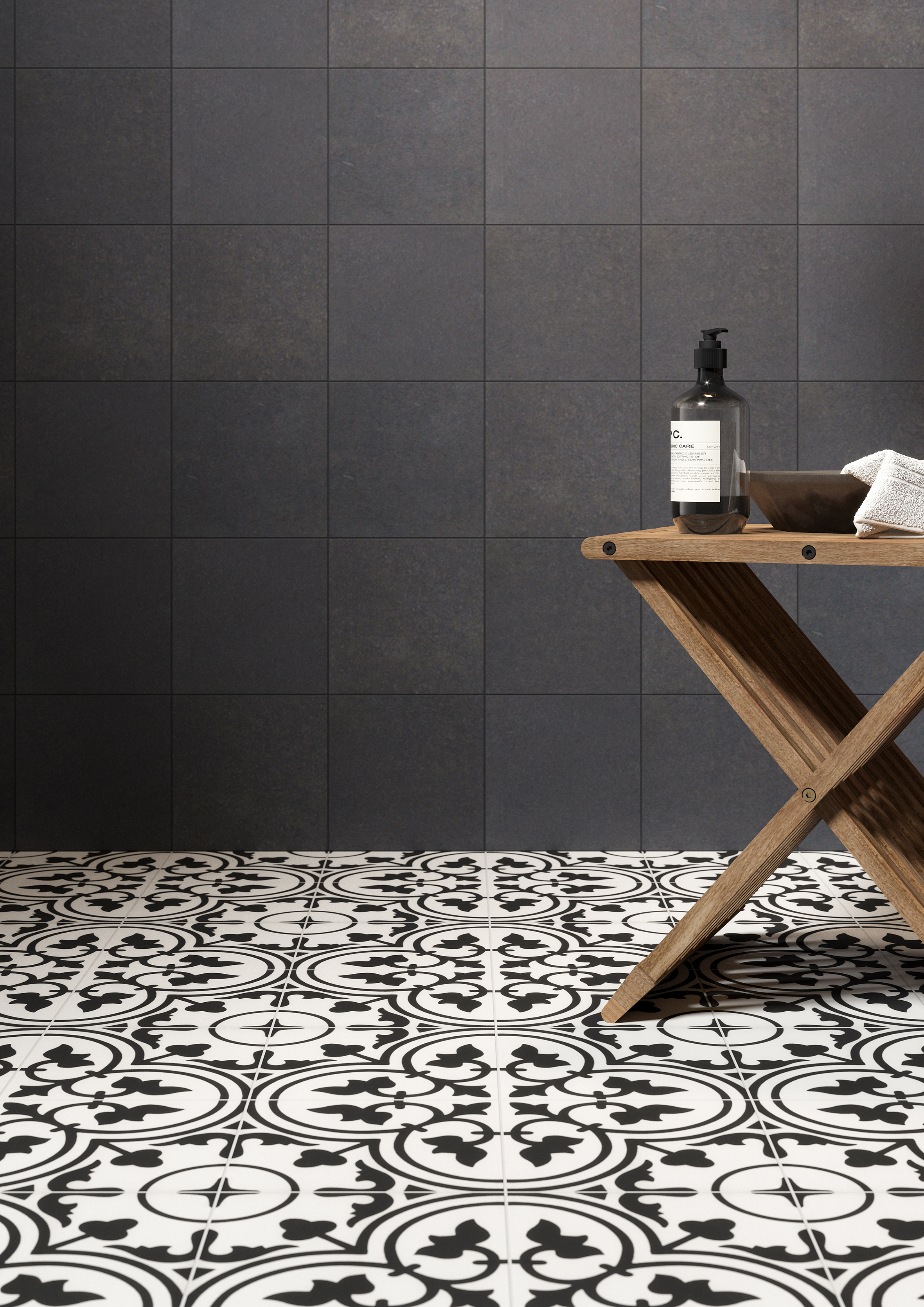 Brady Tile Imports | Unicom Reverie Decor 1 Black and White 20×20