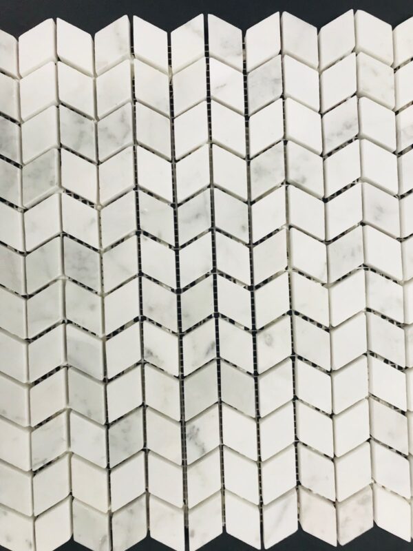 Arvex Rhomboid Chevron Carrara Honed Marble 23mm 30.5x30.5cm