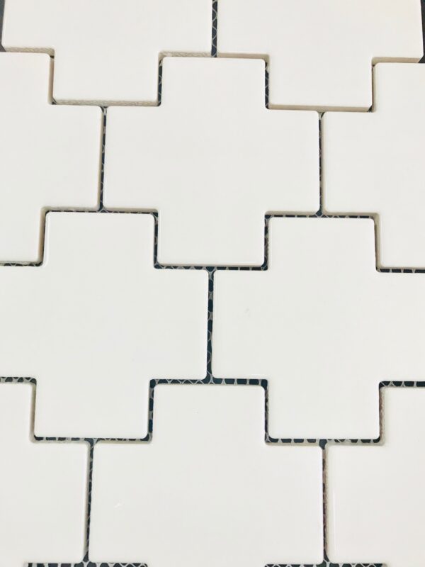 Bellavista Cross Mosaic Gloss White 29.8x24.8cm