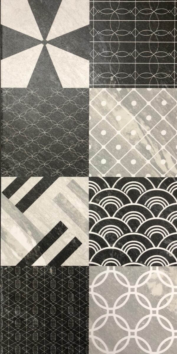 Kimgres Malia Matt Charcoal Pattern 30x60cm