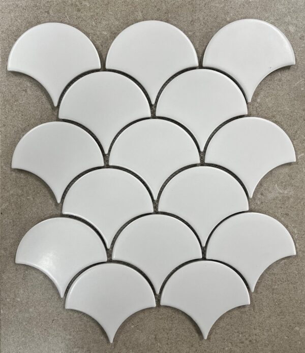 Bellavista Ginko White Matt Fishscale Mosaic 30.5x25cm