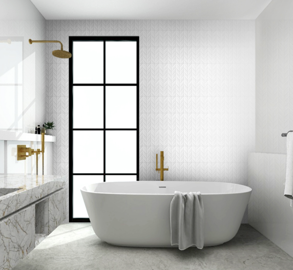 Bellavista Zig Zag White Matt Rectified 30x60cm - Image 2