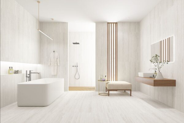 Bellavista Crystal Trav Vein Cut Bianco SmartGrip Flow 60x120cm - Image 2