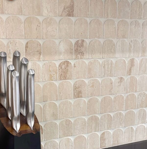 Bellavista Travertine Marble Arch Sheet 30.8x31.4cm - Image 2