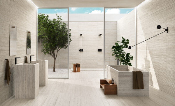 Novabell Travertine 3D Flute White Vein Cut 60x120cm - Image 3
