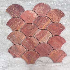 Starstile Honed Red Travertine Shell Mosaic 27.6x27.7cm